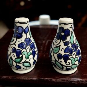 Hand Painted Salt & Pepper Shakers Cobalt Blue & White
Floral County Italy